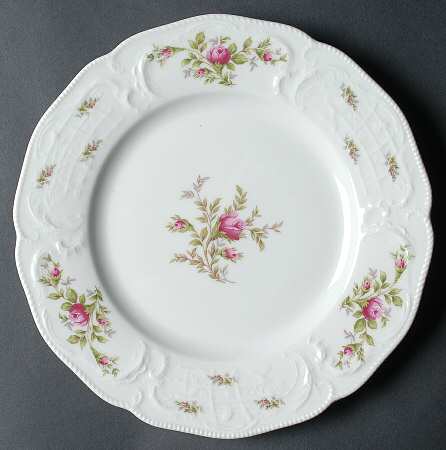 Sanssouci Rose (White, No Trim) Dinner Plate