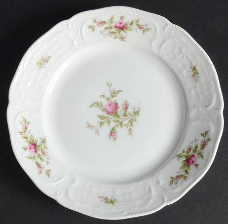 Sanssouci Rose (White, No Trim) Dessert/Pie Plate