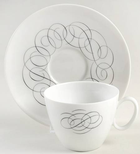 Script Flat Cup & Saucer Set