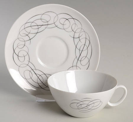Script Flat Cup & Saucer Set