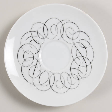Script Saucer for Flat Cup