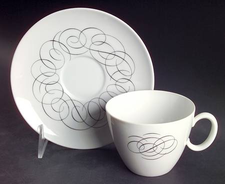 Script Flat Cup & Saucer Set