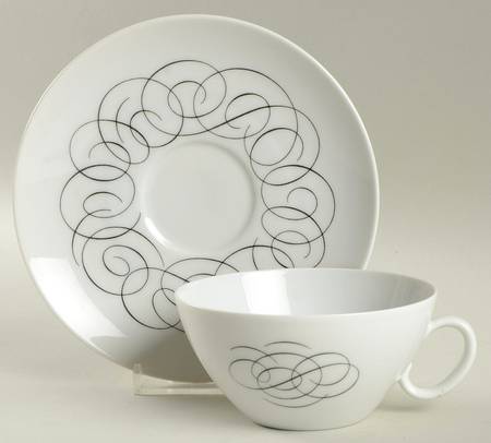 Script Flat Cup & Saucer Set