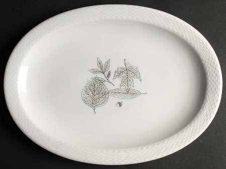 Shadow Leaf 14" Oval Serving Platter