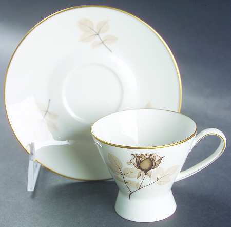 Shadow Rose Footed Demitasse Cup & Saucer Set
