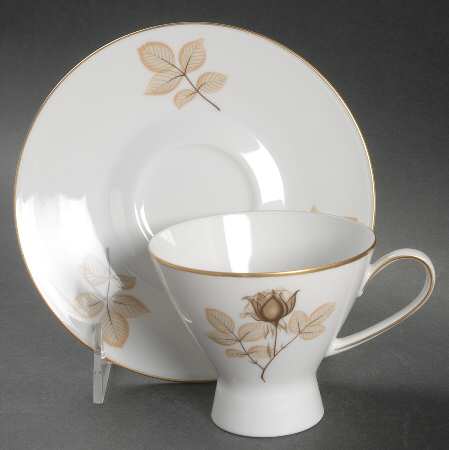 Shadow Rose Footed Cup & Saucer Set