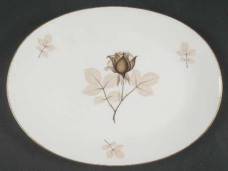 Shadow Rose 11" Oval Serving Platter