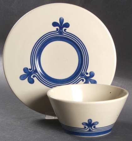 Siena Blue Flat Cream Soup Bowl & Saucer Set
