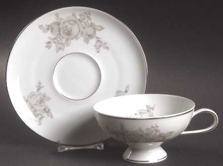 Silver Glow Footed Cup & Saucer Set