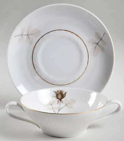Silhouette Flat Cream Soup Bowl & Saucer Set