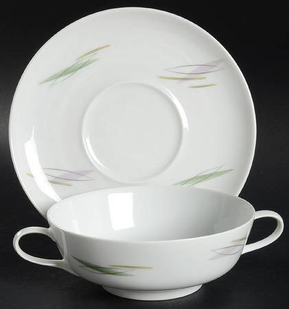Silvana Footed Cream Soup Bowl & Saucer Set