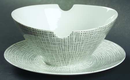 Silk Velvet Gravy Boat with Attached Underplate
