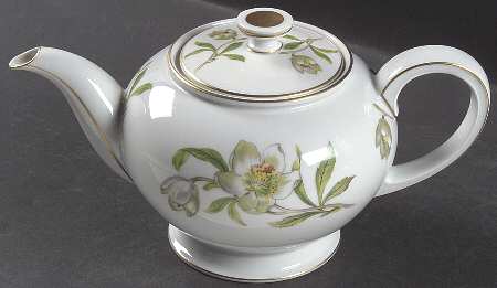 Snow Rose Teapot & Lid