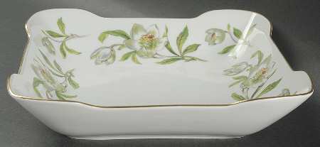 Snow Rose 9" Square Vegetable Bowl