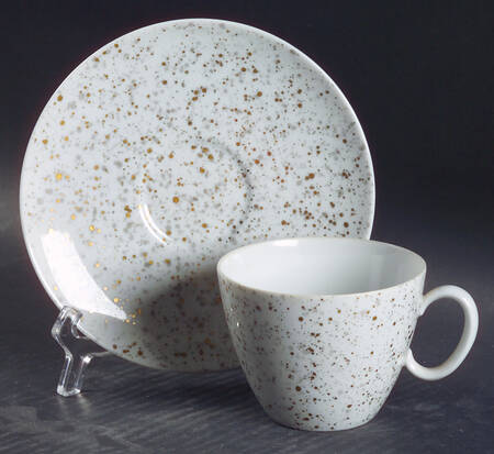 Spatter Flat Cup & Saucer Set