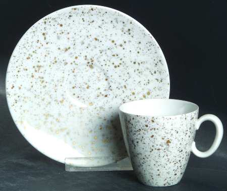 Spatter Flat Demitasse Cup & Saucer Set