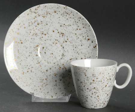 Spatter Flat Demitasse Cup & Saucer Set