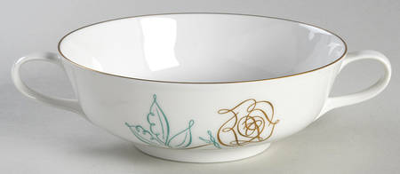 Spencer Rose Footed Cream Soup Bowl