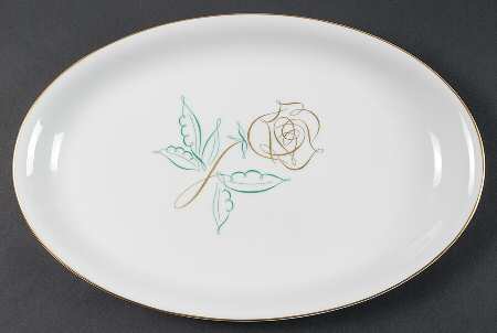 Spencer Rose 15" Oval Serving Platter
