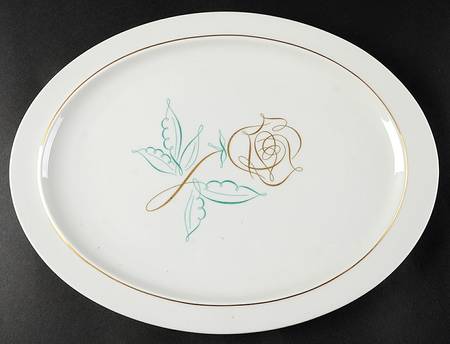 Spencer Rose 14" Oval Serving Platter