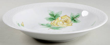 Springtime (Yellow Rose) Rim Soup Bowl