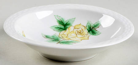 Springtime (Yellow Rose) Rim Fruit/Dessert (Sauce) Bowl