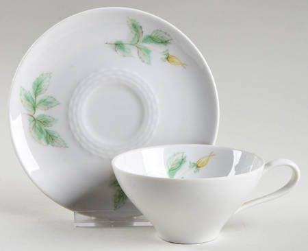 Springtime (Yellow Rose) Flat Cup & Saucer Set
