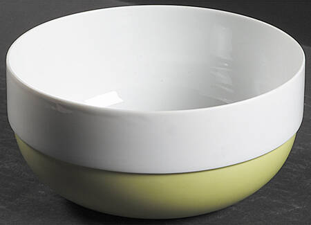 Springtime White (Yellow Inner Ring) 7" Round Vegetable Bowl