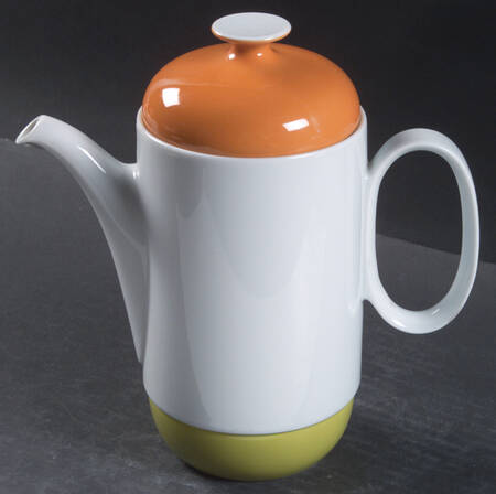 Springtime White (Yellow Inner Ring) Small Coffee Pot & Lid