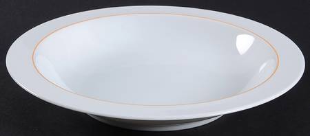 Springtime White (Yellow Inner Ring) Rim Soup Bowl