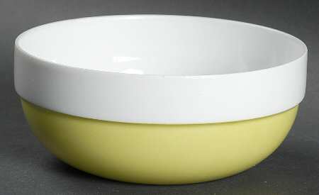 Springtime White (Yellow Inner Ring) Fruit/Dessert (Sauce) Bowl