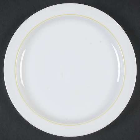 Springtime White (Yellow Inner Ring) Salad Plate