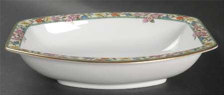 Springtime Multicolor 10" Oval Vegetable Bowl