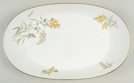 Summer Blossoms Ivory 12" Oval Serving Platter