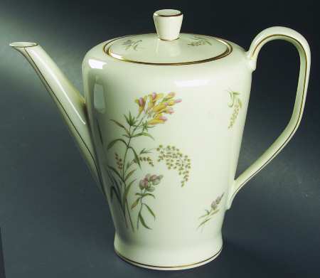 Summer Blossoms Ivory Coffee Pot & Lid