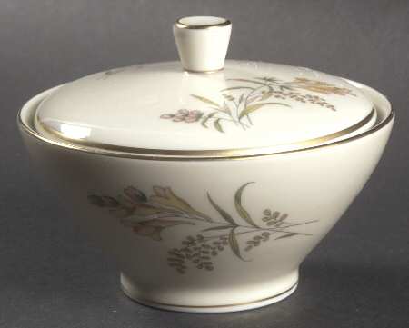 Summer Blossoms Ivory Sugar Bowl & Lid