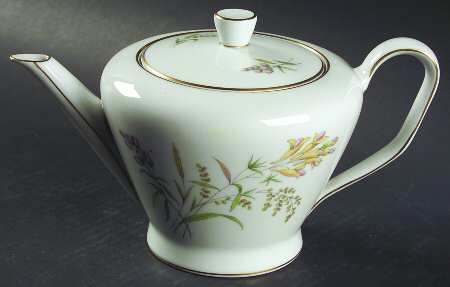 Summer Blossoms White Teapot & Lid