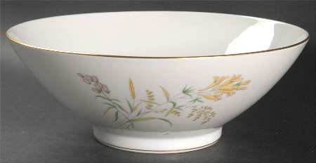 Summer Blossoms White 10" Large Salad Serving Bowl