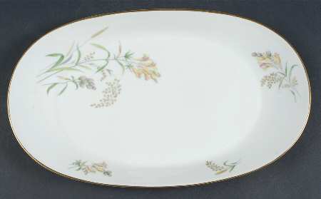 Summer Blossoms White 13" Oval Serving Platter