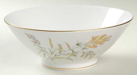 Summer Blossoms White 8" Round Vegetable Bowl
