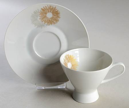 Sunburst Footed Cup & Saucer Set