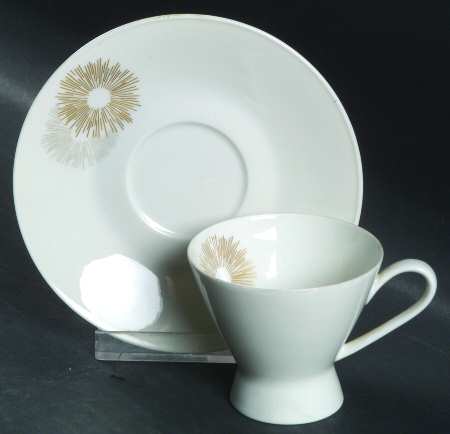 Sunburst Footed Demitasse Cup & Saucer Set