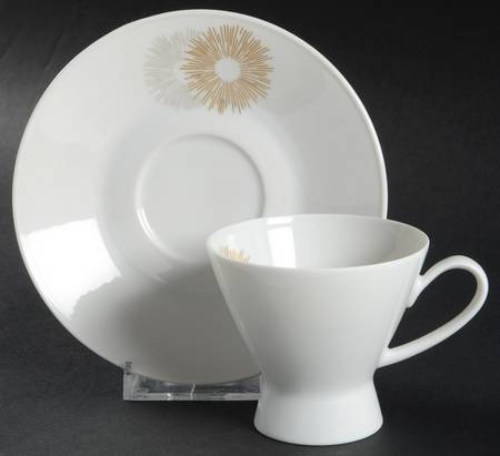 Sunburst Footed Demitasse Cup & Saucer Set