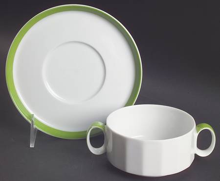 Sunion Flat Cream Soup Bowl & Saucer Set