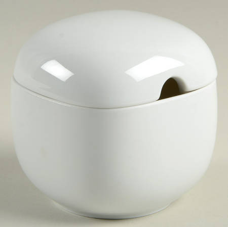 Suomi White Sugar Bowl & Lid