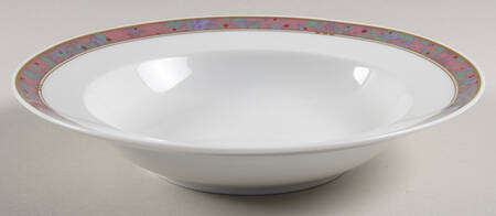 Symphony (Aida, Pink & Green) Rim Soup Bowl
