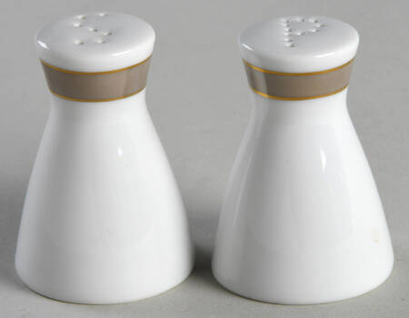 Taupe Band Salt & Pepper Set