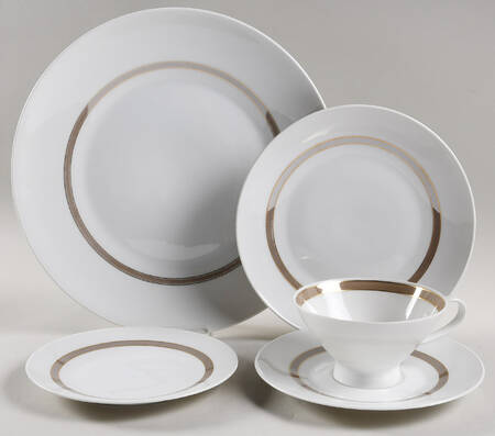 Taupe Band 5 Piece Place Setting