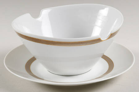 Taupe Band Gravy Boat & Underplate