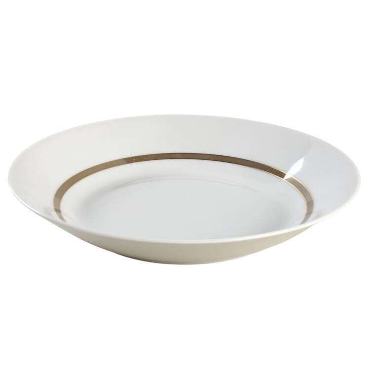 Taupe Band Large Coupe Soup Bowl